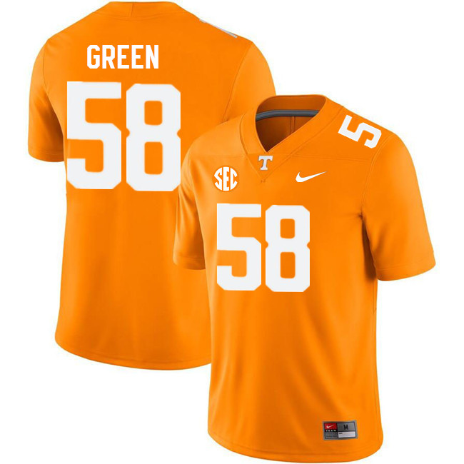Men #58 Isaac Green Tennessee Volunteers College Football Jerseys Stitched Sale-Orange